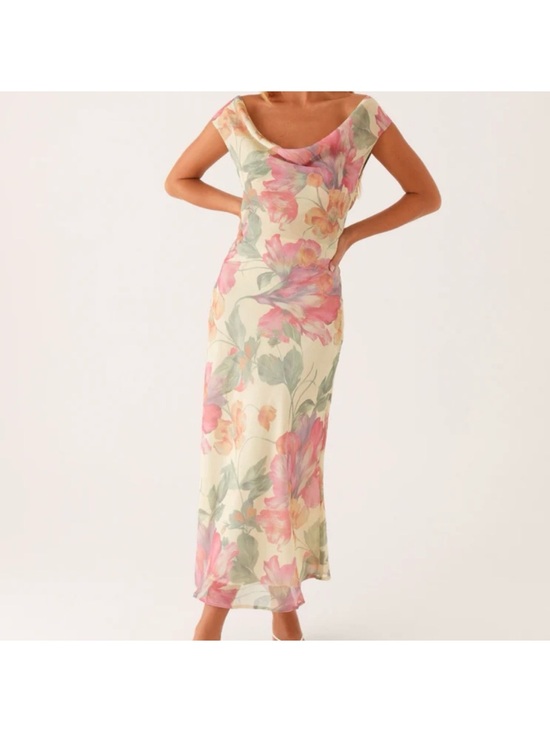 Peppermayo Dresses & Skirts - Peppermayo Role Model Maxi Dress Cowl Neck Maxi Dress in Yellow Peony size 8